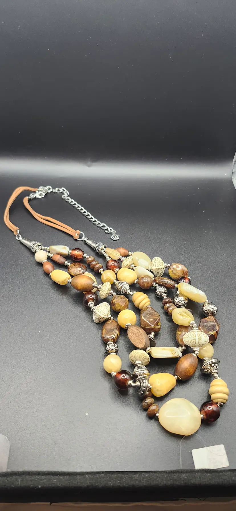 #01 Earthy Multi-Stone Layered Necklace - NOS