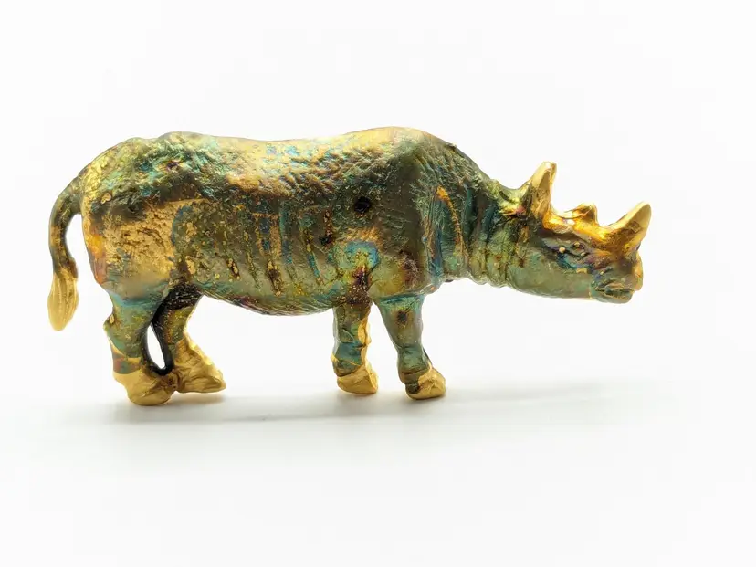 Rhino Metal Brooch Pin Safari Animal Jewelry