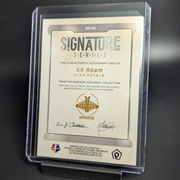 2025 Parkside NWSL Vol 1 KK Ream RC Signature Series Auto /5 Utah Royals
