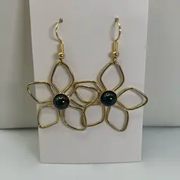 Flower Earrings with AB Center Stones