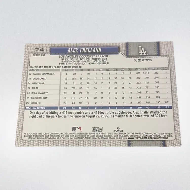 Alex Freeland 2026 Topps Vol. 1 RC