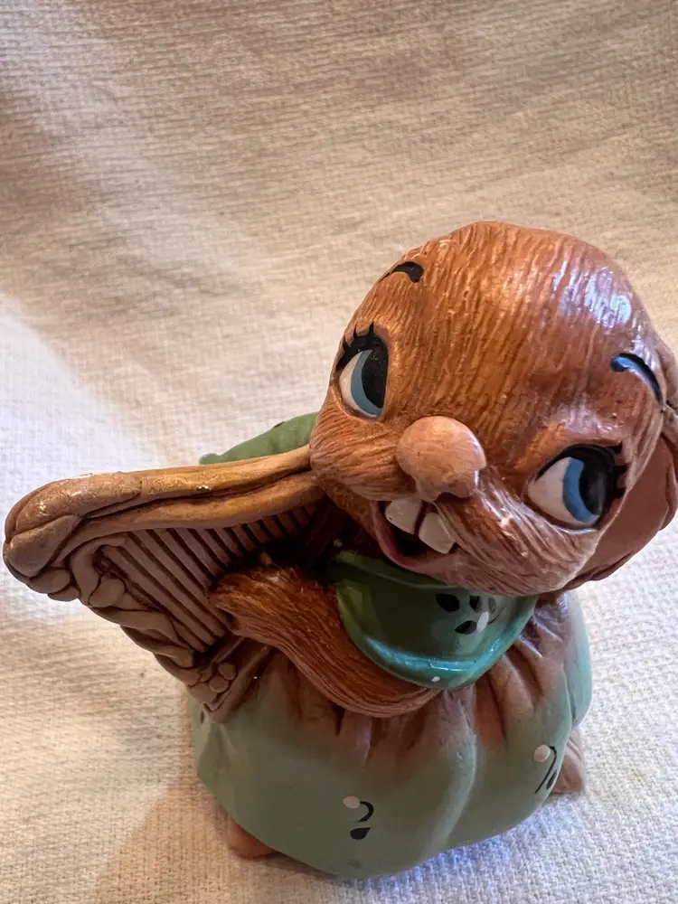 Pendelfin Megan Harp Rabbit Blue Burnley England Collectable Rare