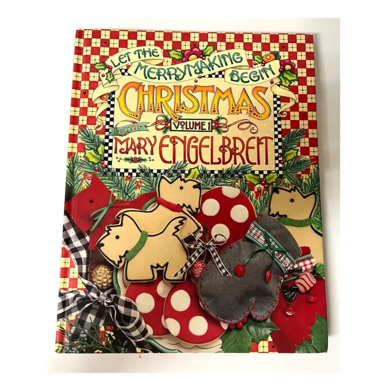 'Let The Merrymaking Begin. Christmas with Mary Engelbreit' Vol 1 Festive Holidays Decor Illustration Hardcover Book 2001