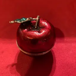 16. Metal & Enamel Apple Trinket Box
