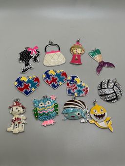 Assorted Enamel and Rhinestone Pendants