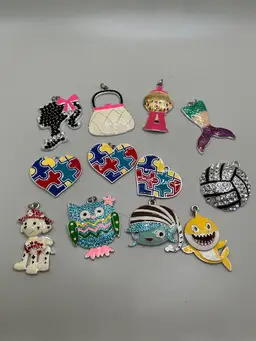 Assorted Enamel and Rhinestone Pendants