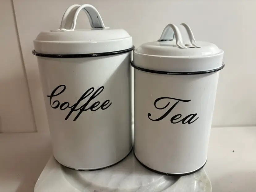 Cibeat Kitchen Canisters Set of 2, Airtight Tea & Coffee