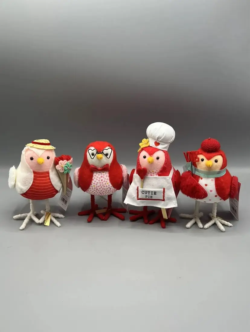 Target Spritz Featherly Friends 2023 Valentine's Day Birds Set of 4 Brand New