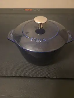 Staub Cast Iron 1.5 qt, Petite French Oven, Dark Blue Used