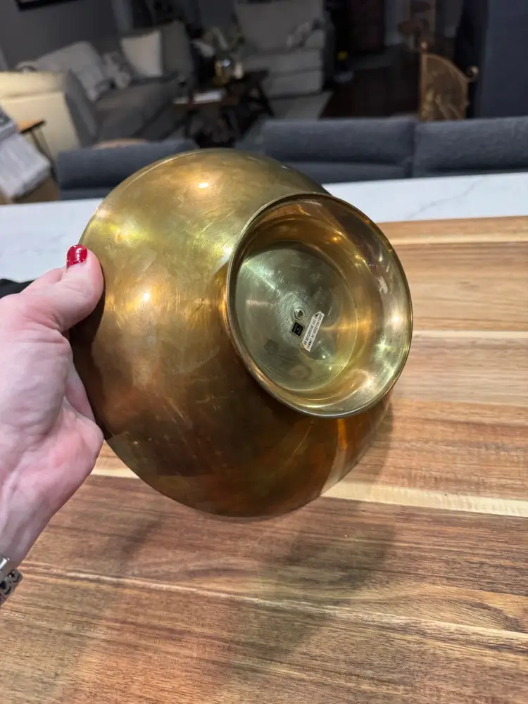 Enameled Brass Footed Bowl