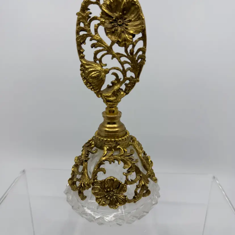 Vintage Matson Vanity Gold Ormolu The Poppy Perfume Bottle No Glass Dauber