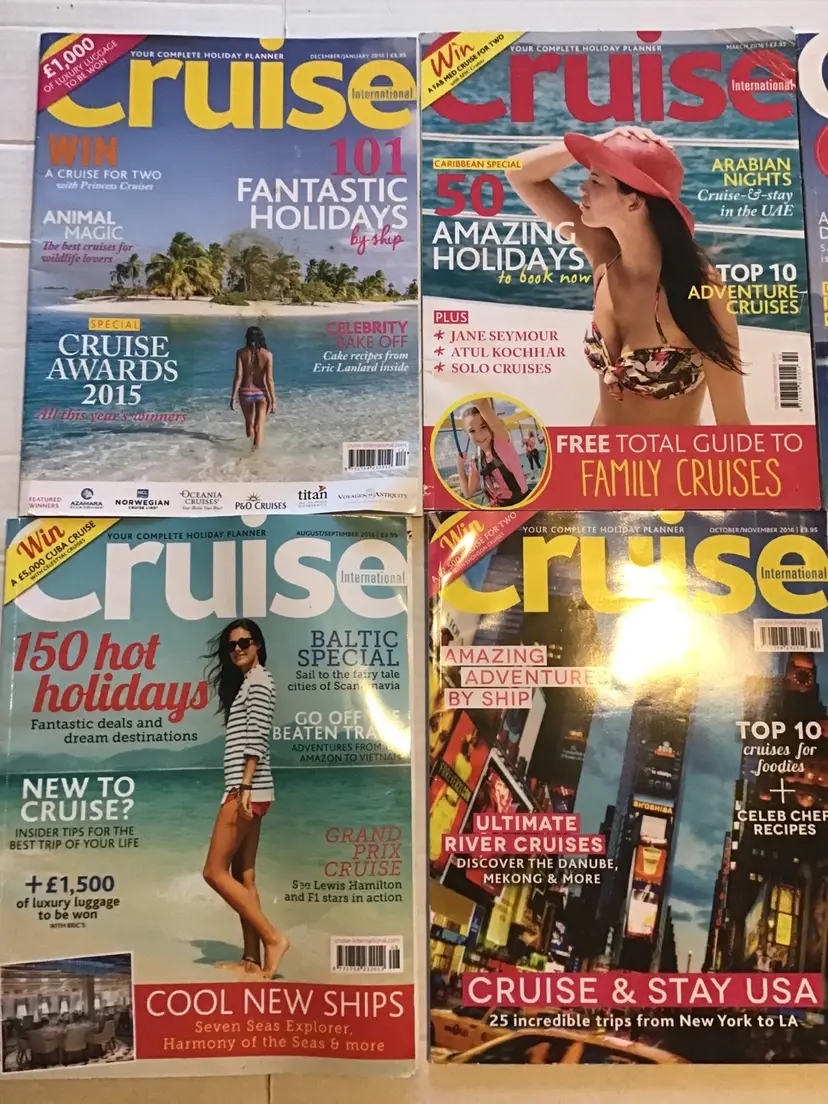 Cruise International Magazine From UK 7 Issues 2016 Used Including Planner