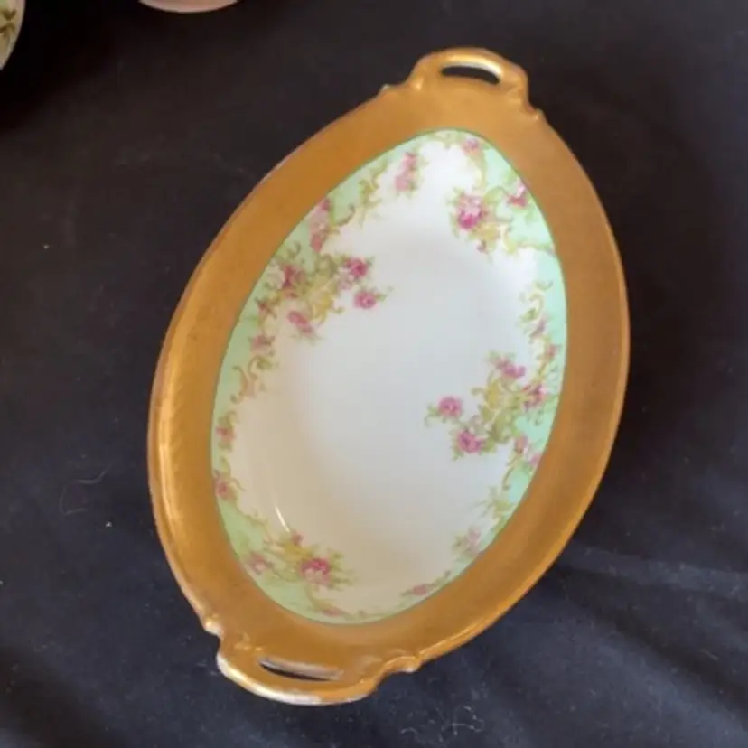 Limoges HANDPAINTED Flowers And Gilding Rim