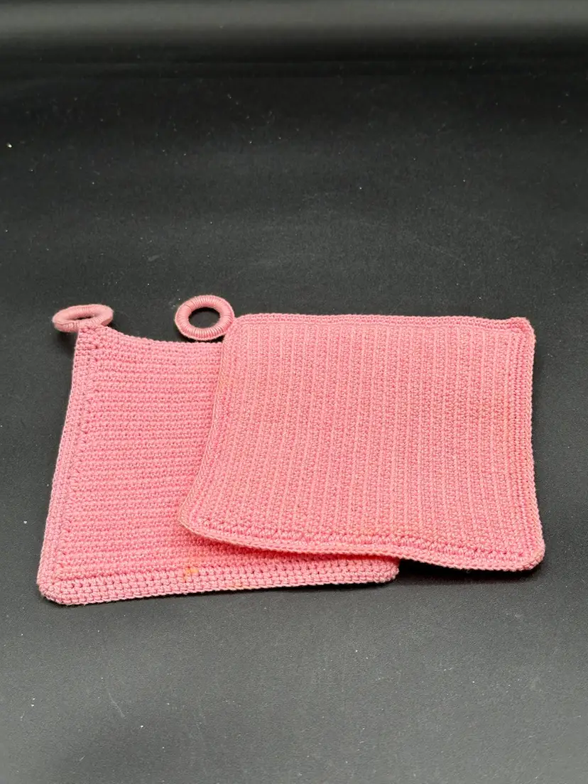 Farmhouse Crochet Pink Pot Holders