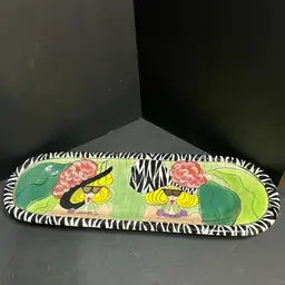 SWAK (Sealed with a Kiss) by Lynda Corneille Aunt Gertie Vintage Ceramic Hand Painted Tray Wall Hanging 2002 ~1.25” x 18” x 6”