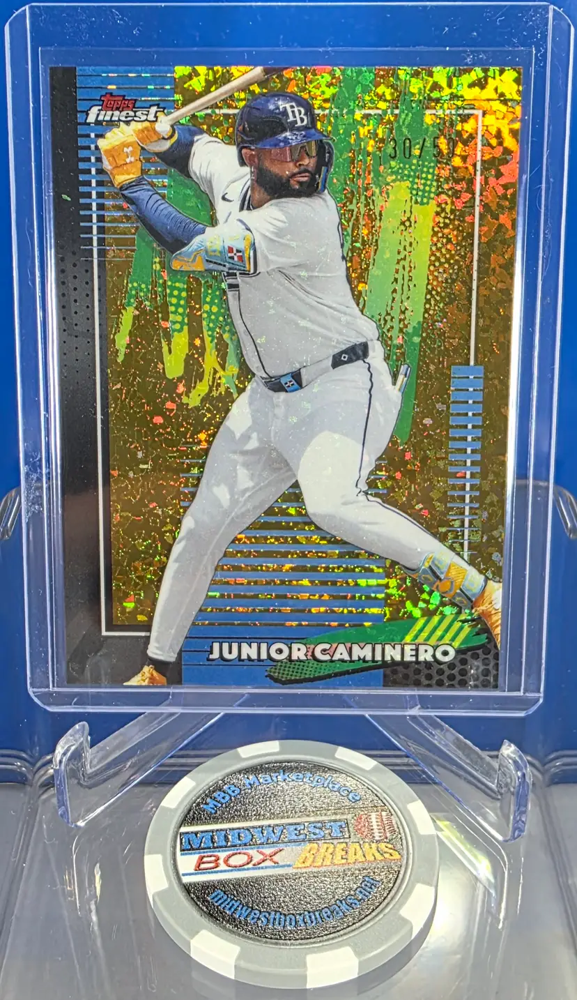 Junior Caminero 2026 Finest Common Mini Diamond Gold /50 Tampa Bay Rays