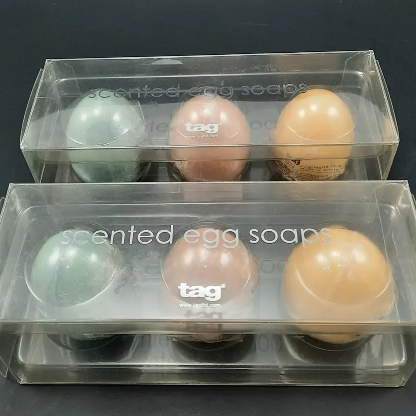 Easter Egg Soaps by Tag 2004 Pastel Pink Blue Yellow Set of 6
