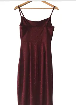 Red dress Size M, formal occasion sequin polyester Inspired Hearts