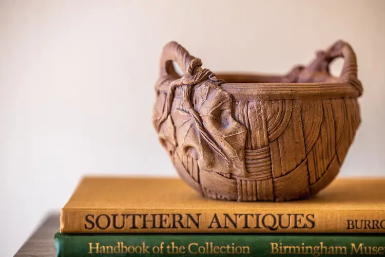 Signed Lesly Charles Studio Pottery Basket Bowl (1996)