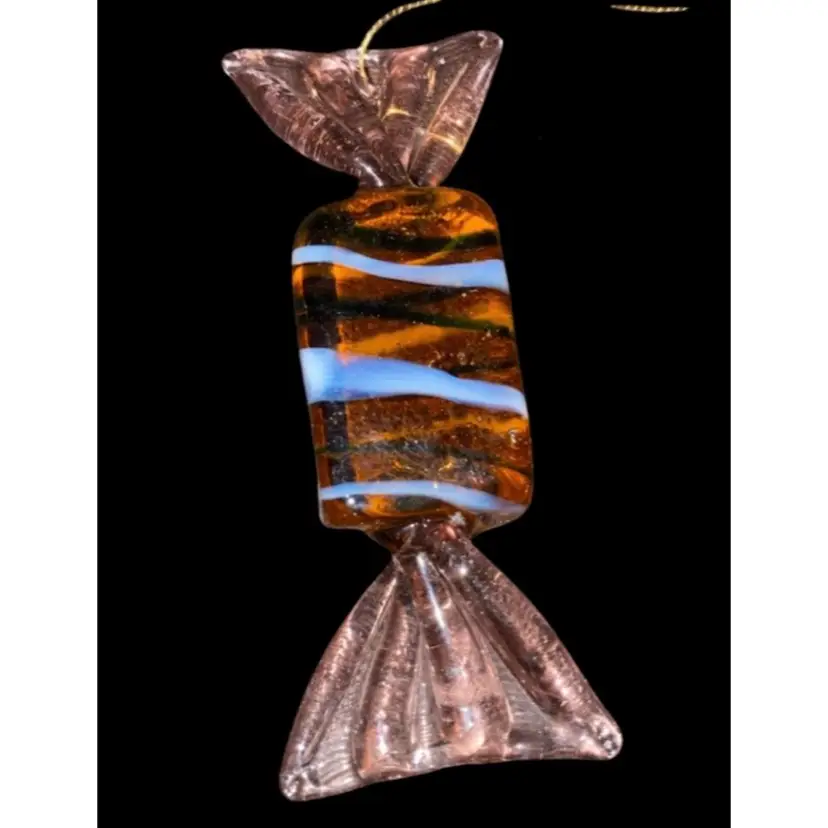 #02- Just In Large 1980/90s Art Glass Hand Blown Candy 2.75" X 3/4"