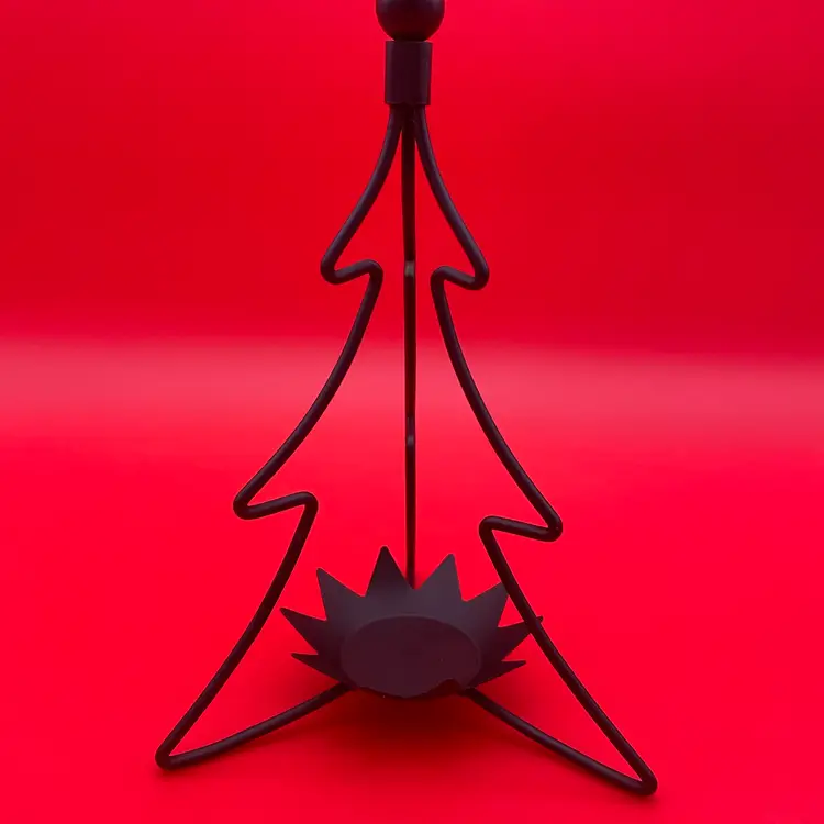 PartyLite Whispering Pines Black Metal Candle Votive Holder - 9.5" Tall