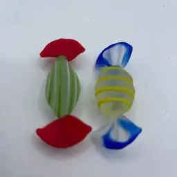 21-Glass Candies Set Of 2 Pictured 2.25”