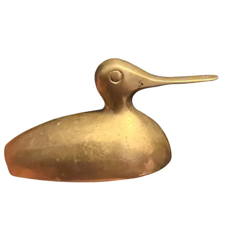 Vintage Brass  Duck Paperweight Made In India