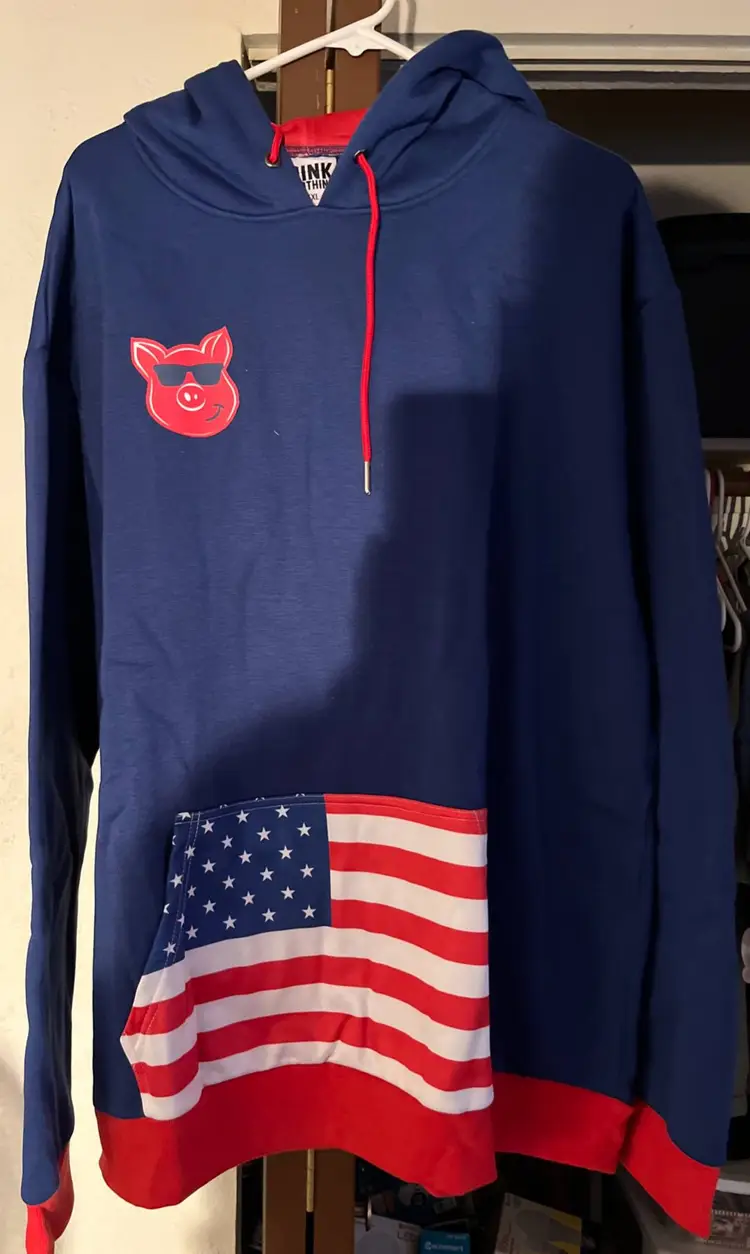 USA Sweatshirt Adult XL Oink Clothing Patriotic Casual New Tags Red White Blue