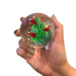 Gorgeous Floral Glass Paperweight