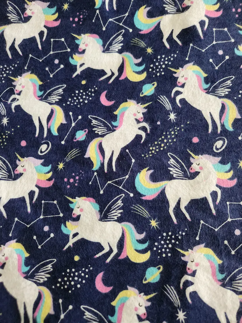 Unicorn Cotton Flannel Sewing Fabric Celestial Unicorns
