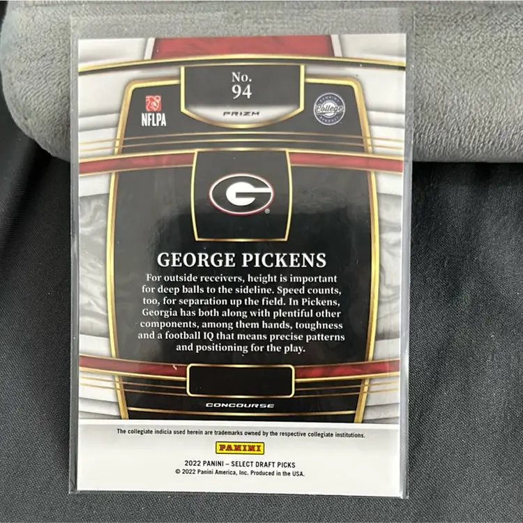 2022 Panini Select Draft Picks - Concourse George Pickens #94 Red Lazer Prizm...