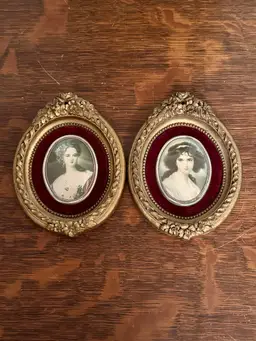 Pair of Vintage "Cameo Creation" Prints featuring Victorian noblewomen 6.5 X 4.5