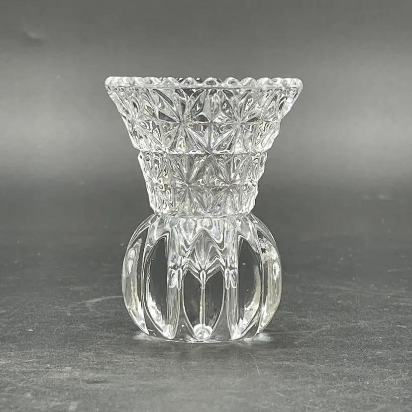 Princess House Crystal Miniature Vase Toothpick Match Holder Vintage Clear Glass