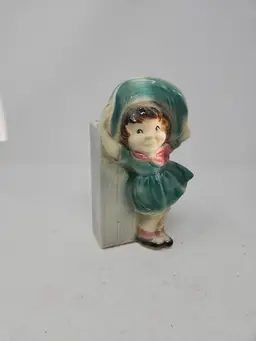 Vintage Royal Copley  Wall Pocket Vase / Planter  "Girl in the Wind"