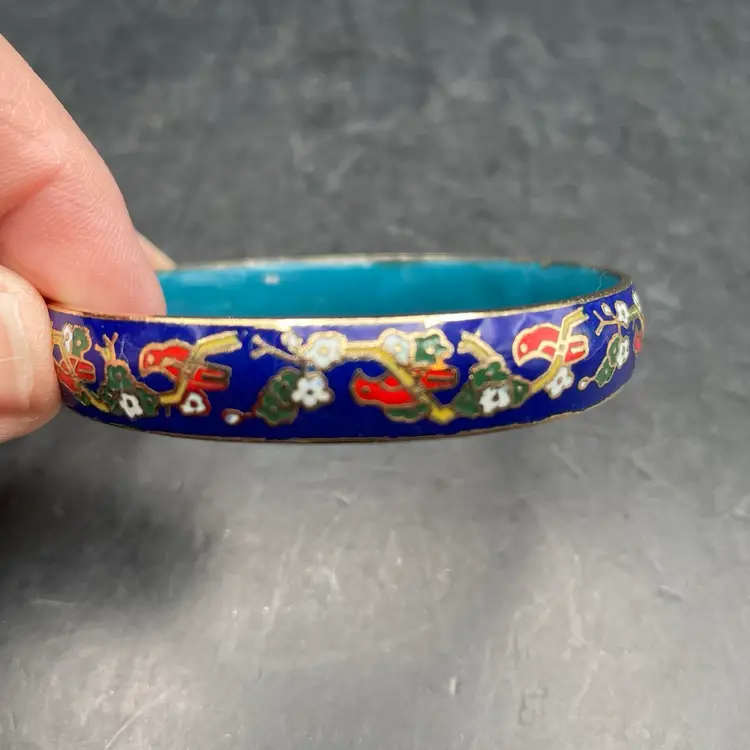 VTG Enamel Cloisonne Bangle Bracelet