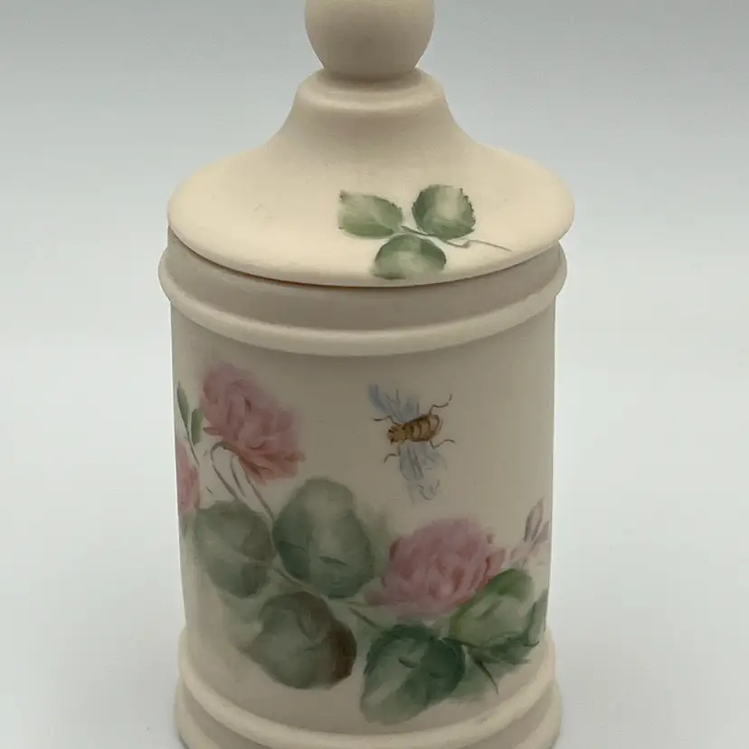 Vintage Hand Painted Bisque Match/ Toothpick Holder
