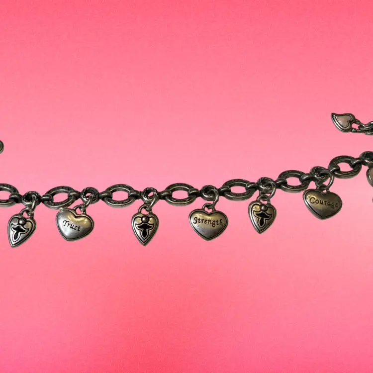 Brighton 7”-8” Breast Cancer Awareness Charm Bracelet