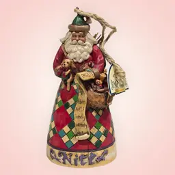 Jim Shore Heartwood Creek He Knows Naughty / Nice Santa 2006 Double Sided Enesco