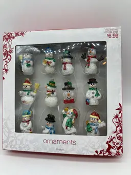 Holiday Snowman Ornaments Set 12 Small Resin by Target