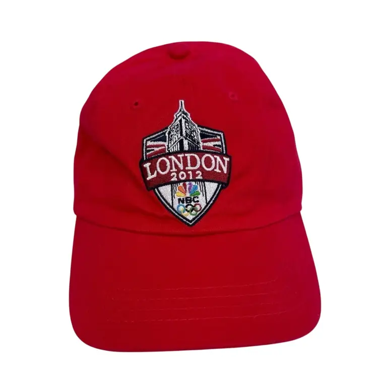 2012 London Olympic Games NBC Logo Every Medal Red Adjustable Hat - NWOT