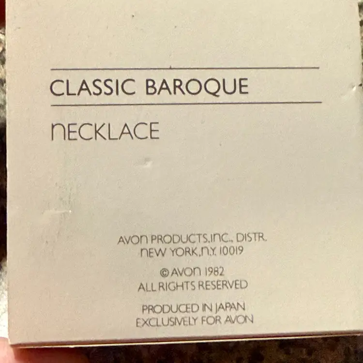 Vintage Signed Avon Baroque Pearl Necklace & Post-Back Pierced Earrings Set Made in Japan (1982)