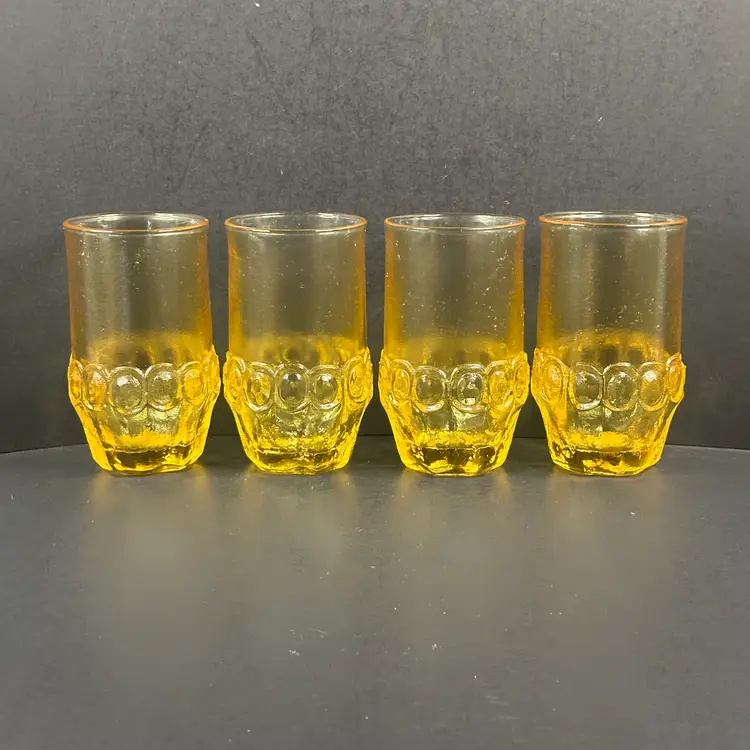 Vintage 1960's Tiffin Franciscan Madeira Cornsilk Yellow 14 oz Tumbler Glasses