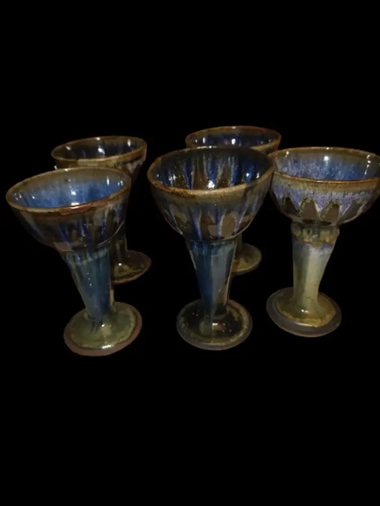 Set of 5 Regnor Pottery Chalice Cups