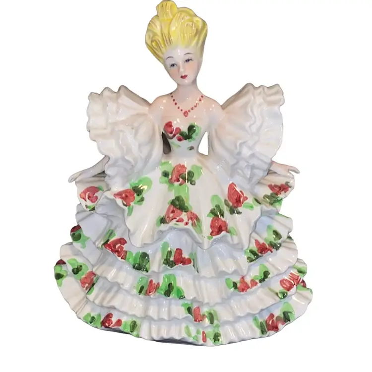 Vintage Lefton 428 Porcelain Planter Renaissance Period Lady
