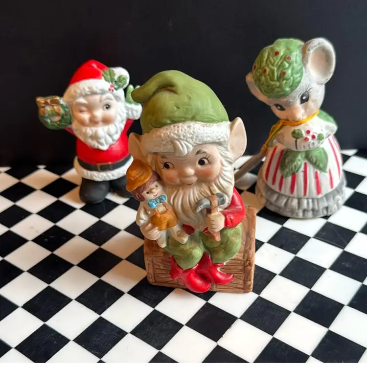 Trio of vintage Christmas decor