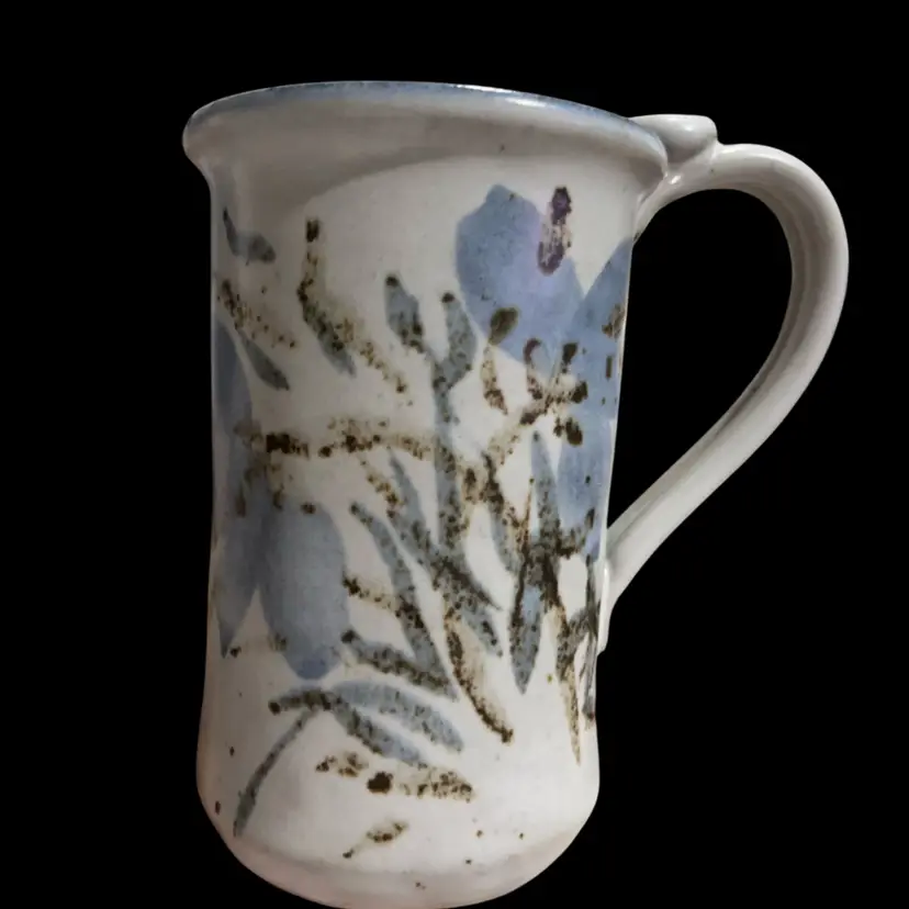 41. Studio Art Pottery Mug Blue Floral