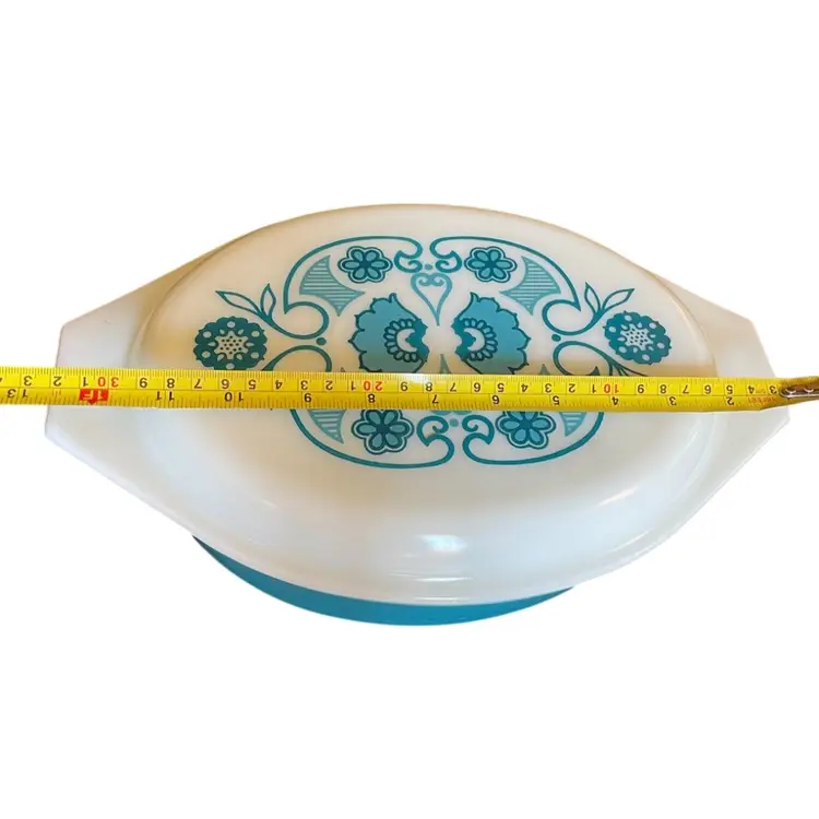 Vintage Pyrex Blue Horizon Oval Casserole Dish with Lid 2-1/2 Quart 045