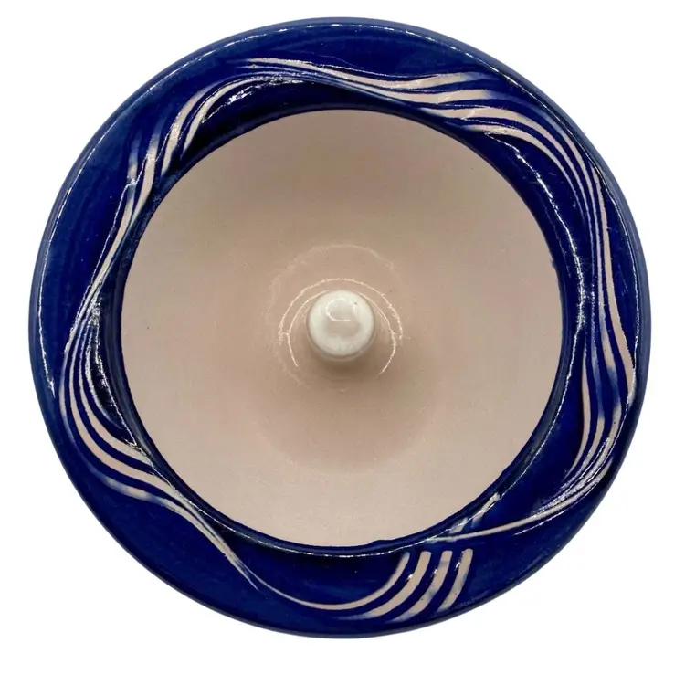 The Original Apple Baker Baking Dish, Paris, Maine; Lavender and Navy