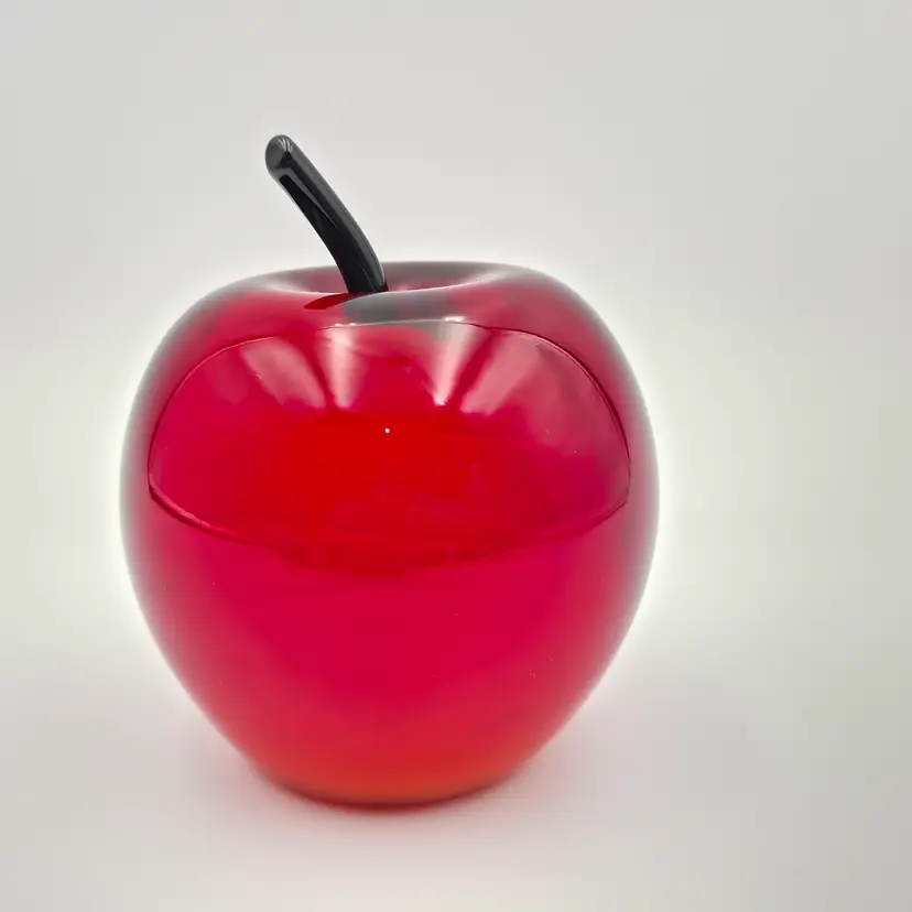 1981 Swirl Apple Art Glass Paperweight Signed Patrick