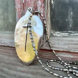 Spoon Bowl Cross Necklace or Keychain Silver Plate 2 1/2” x 1 3/8”